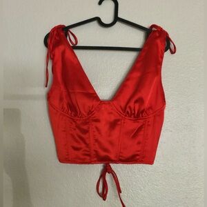 Pretty Garbage Red Satin Top